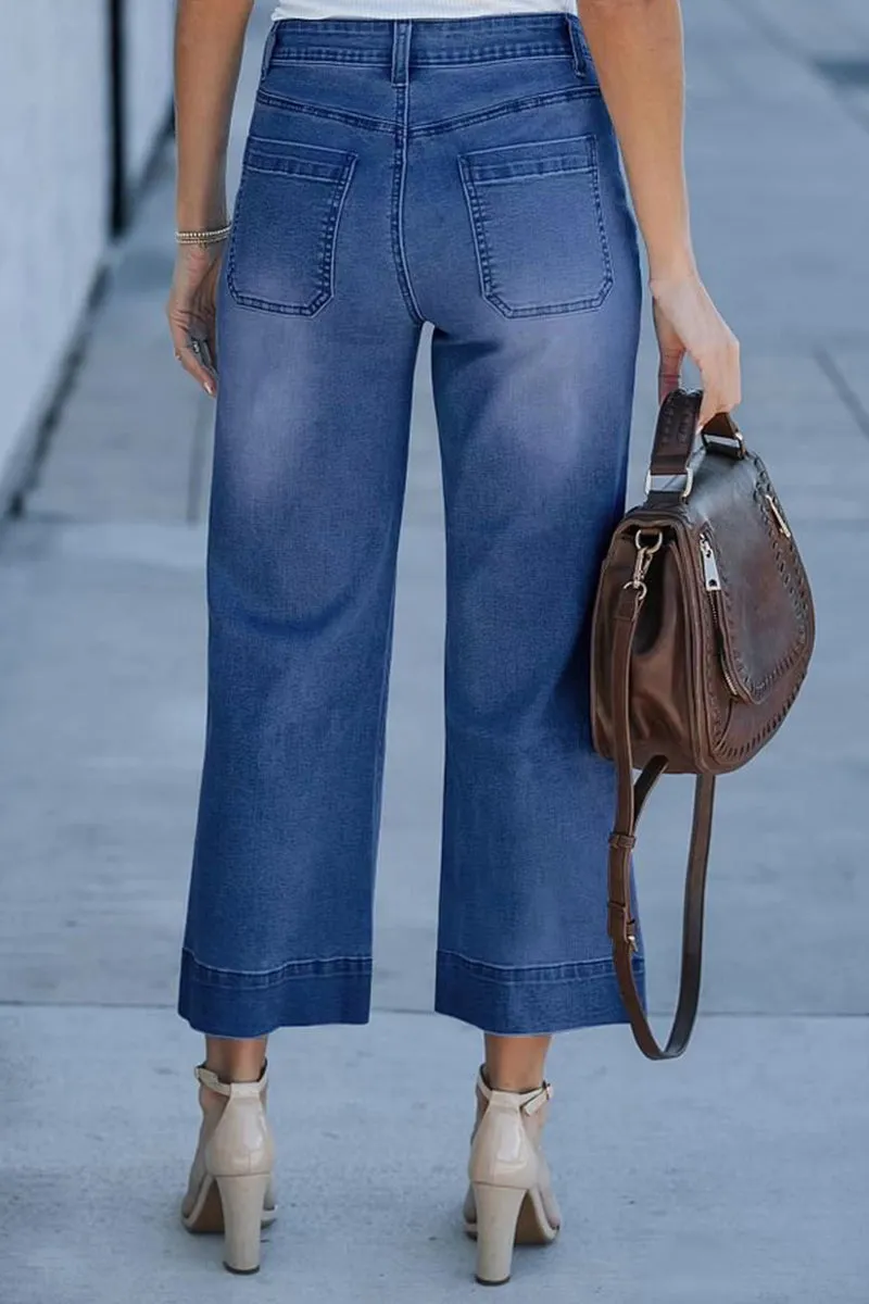 HPS1274 High-Rise Wide-Leg Denim Pant