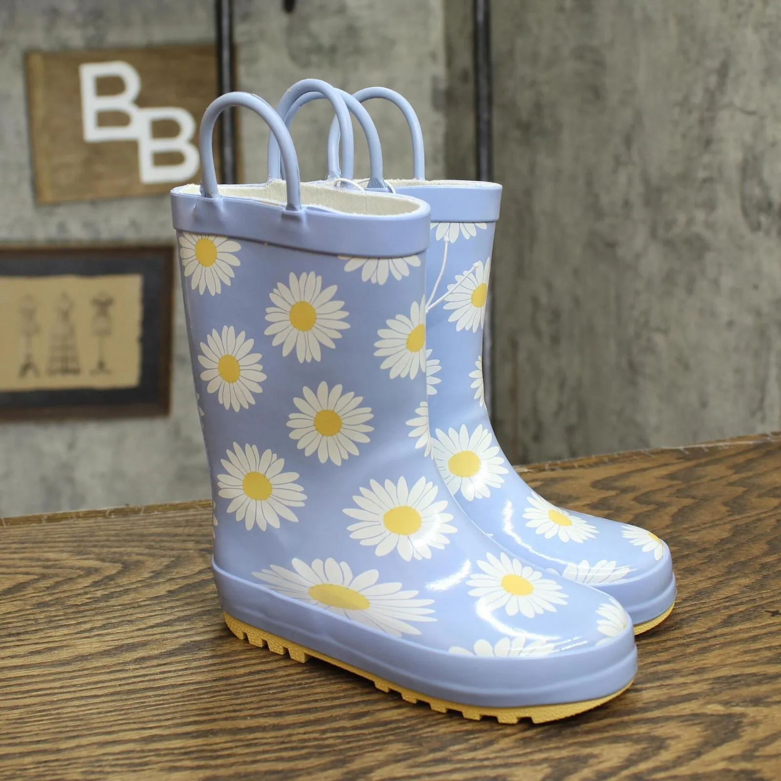 Hudson Baby Girls Flower Rain Boots 16753ff57c8246 Blue Daisy 9T