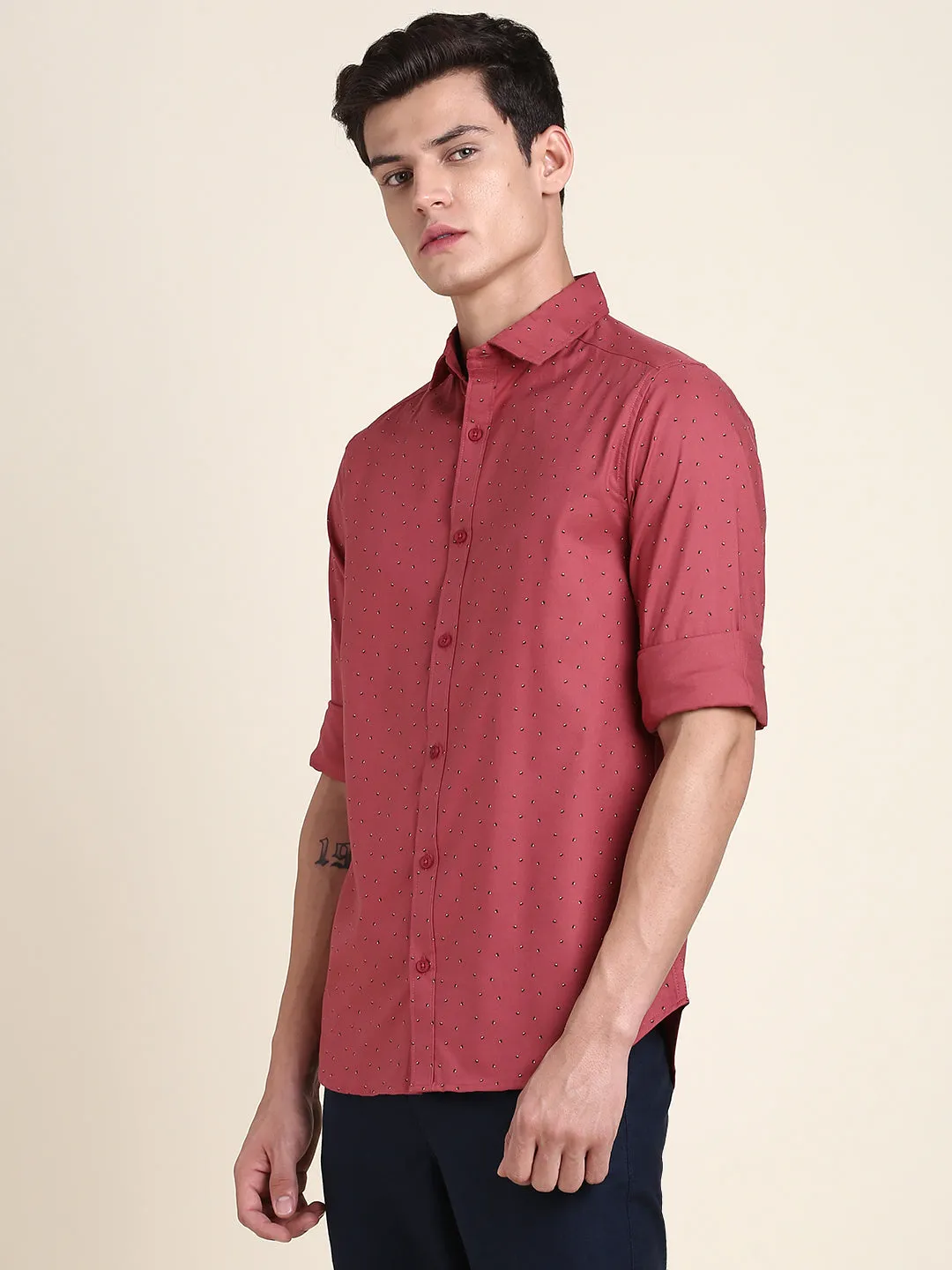 Men's Comfortable And Stylish Red Casual Shirt