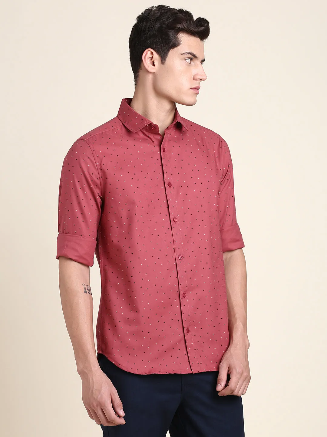 Men's Comfortable And Stylish Red Casual Shirt