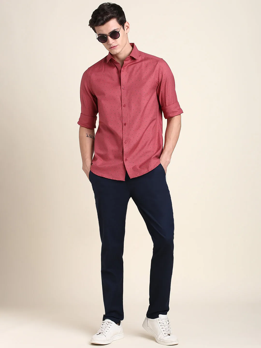 Men's Comfortable And Stylish Red Casual Shirt