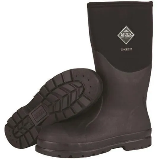 Muck Men's Chore 16" Steel Toe WP Rubber Work Boot - Black - CHS-000A