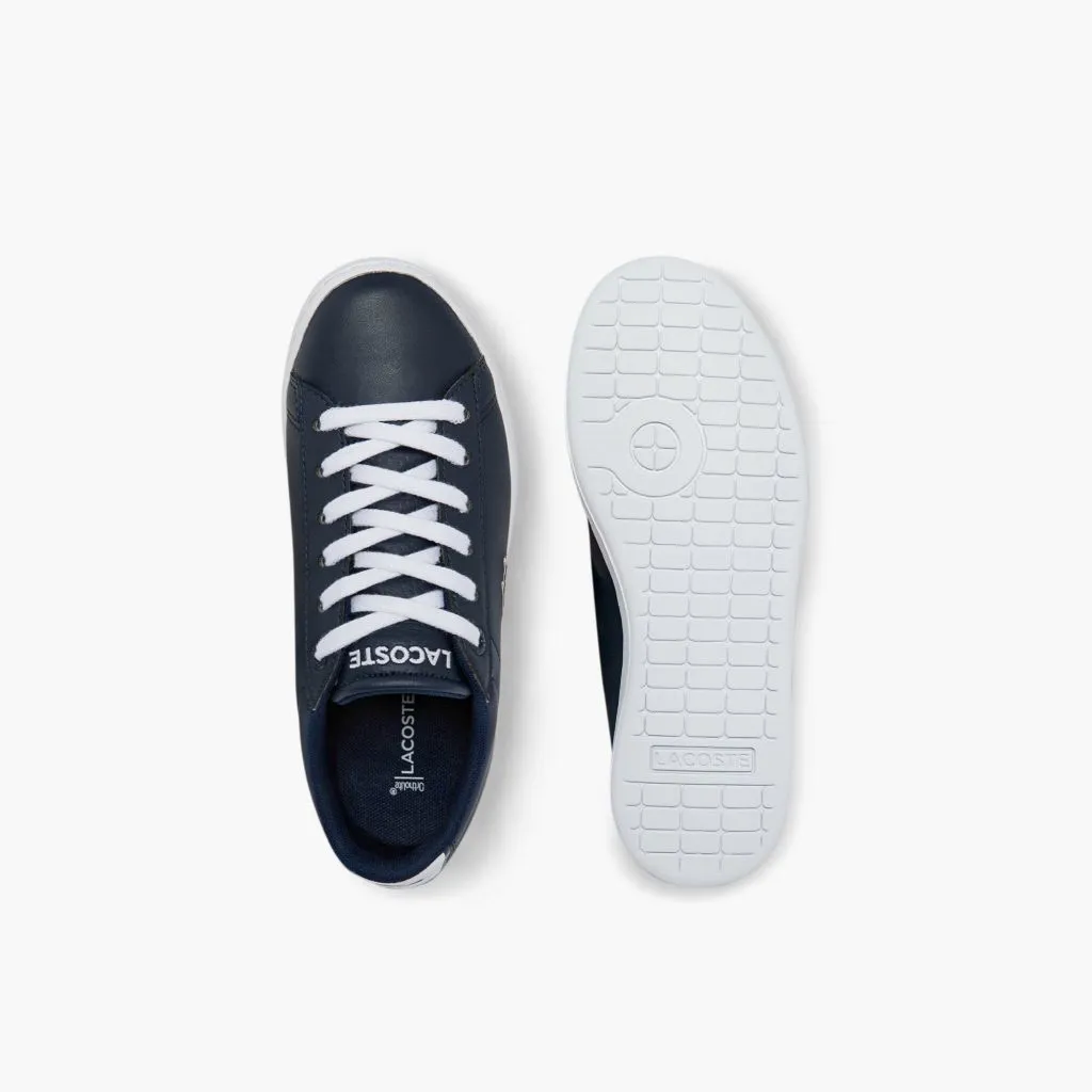 Navy Logo Leather Trainers