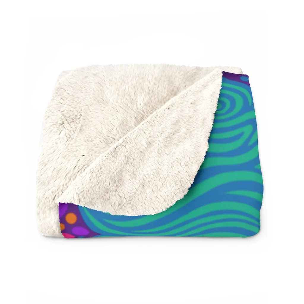 'Neon Flats' Sherpa Fleece Blanket