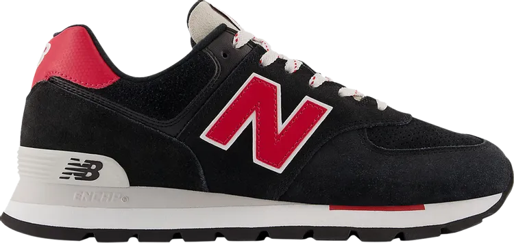 New Balance 574 Rugged 'Black Red' Sneakers, black