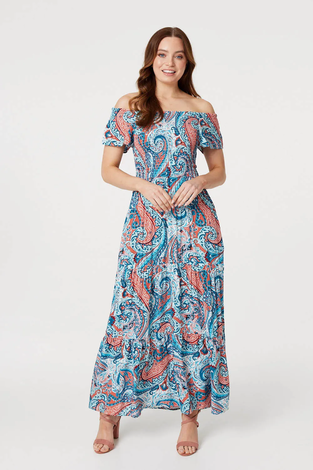 Paisley Square Neck Maxi Dress