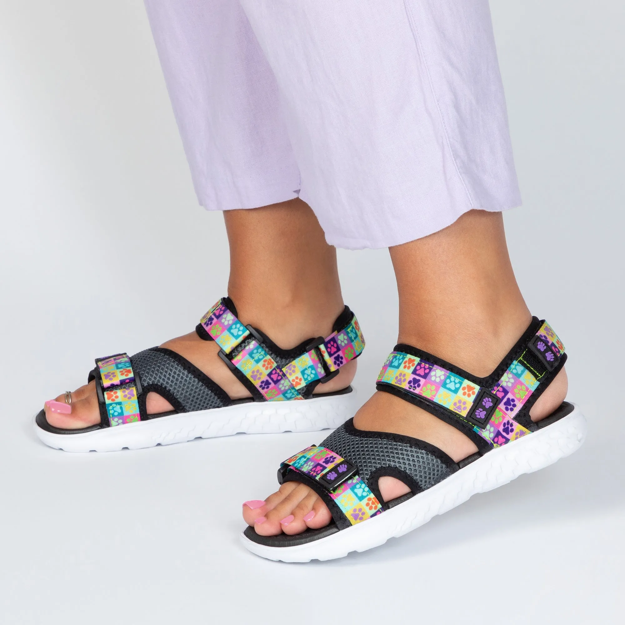 Paw Print Adjustable Comfort Sandals