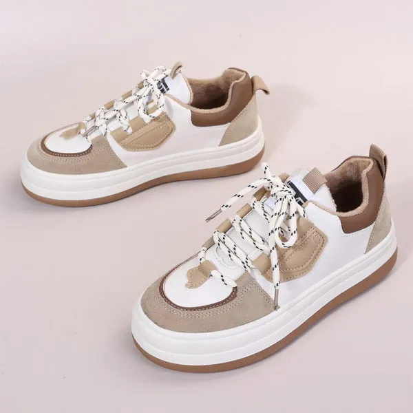 Purpdrank - Khaki Casual Sportswear Daily Patchwork Frenulum Contrast Round Comfortable Out Door Shoes