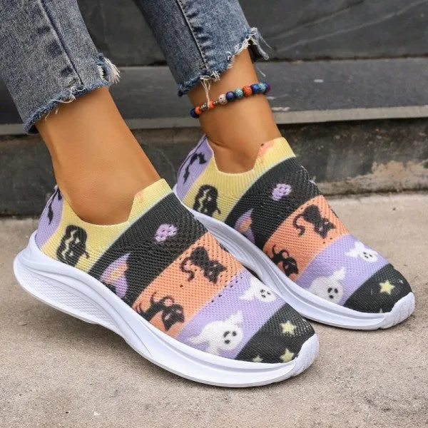 Purpdrank - Purple Casual Sportswear Daily Patchwork Printing Round Comfortable Out Door Shoes