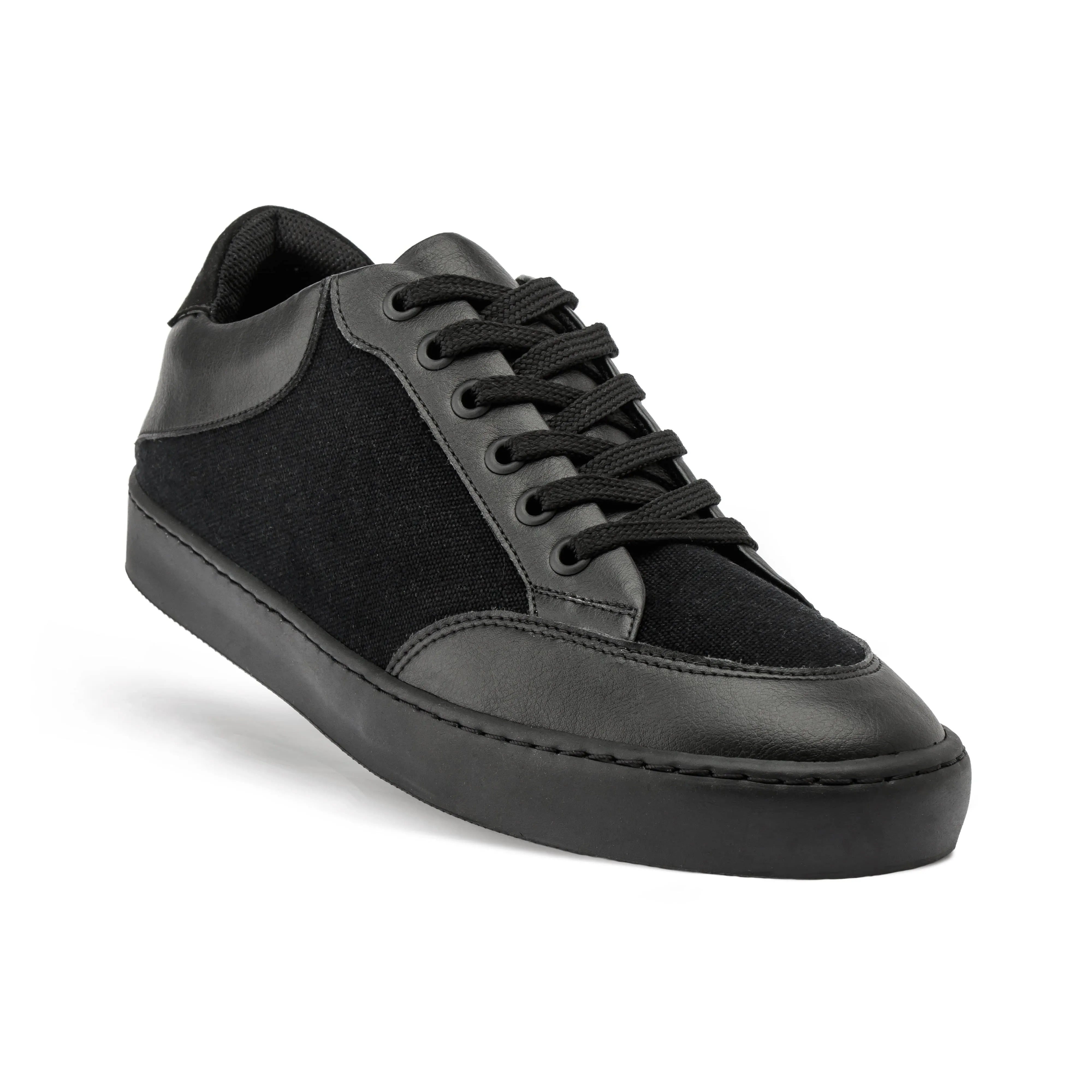 RC Unisex Recycled Vegan Leather Trainers | Off Black