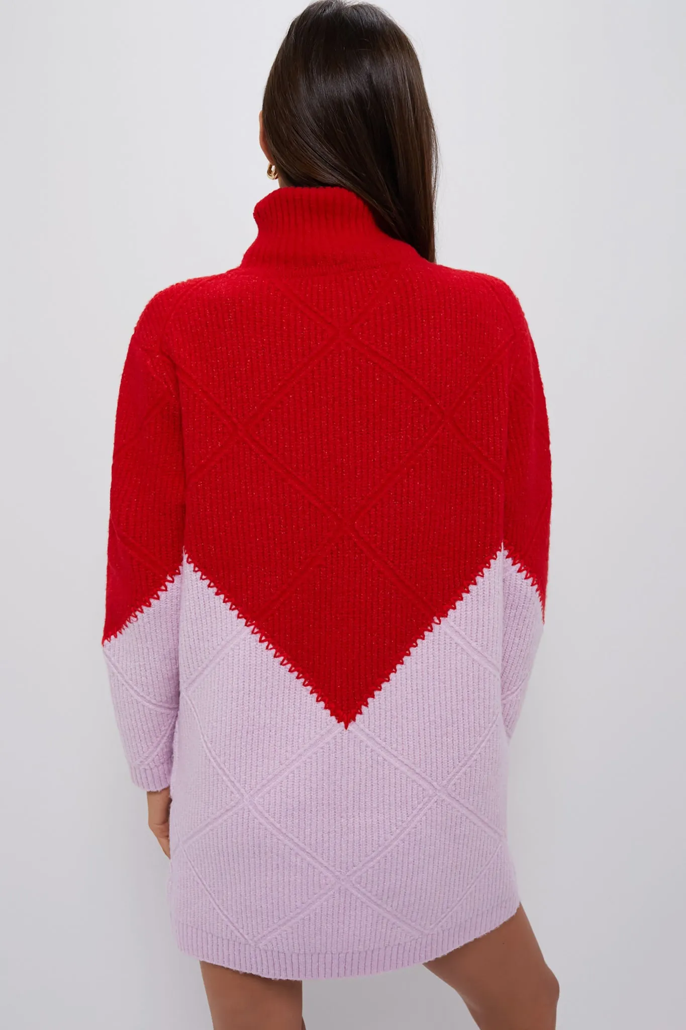 Red & Pink Diamond Demi Sweater Dress