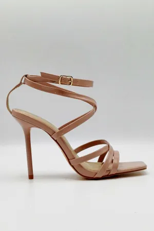 Reeba Strappy High Heel Sandals in Nude