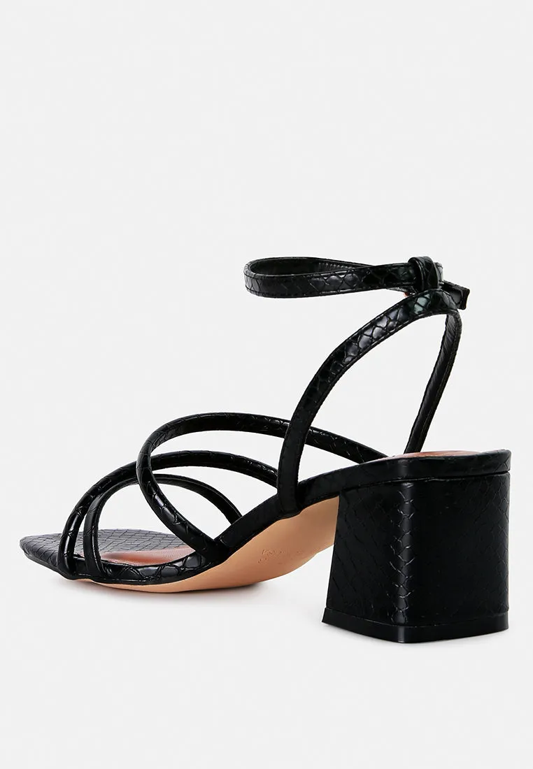 Right Pose Faux Leather Block Heel Sandals