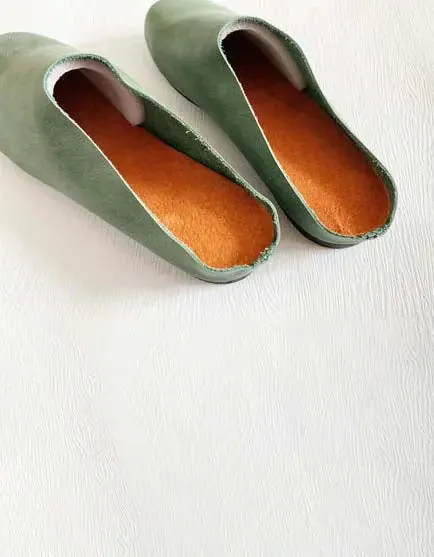 Soft Leather Flat Slippers