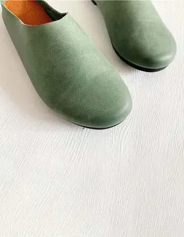 Soft Leather Flat Slippers