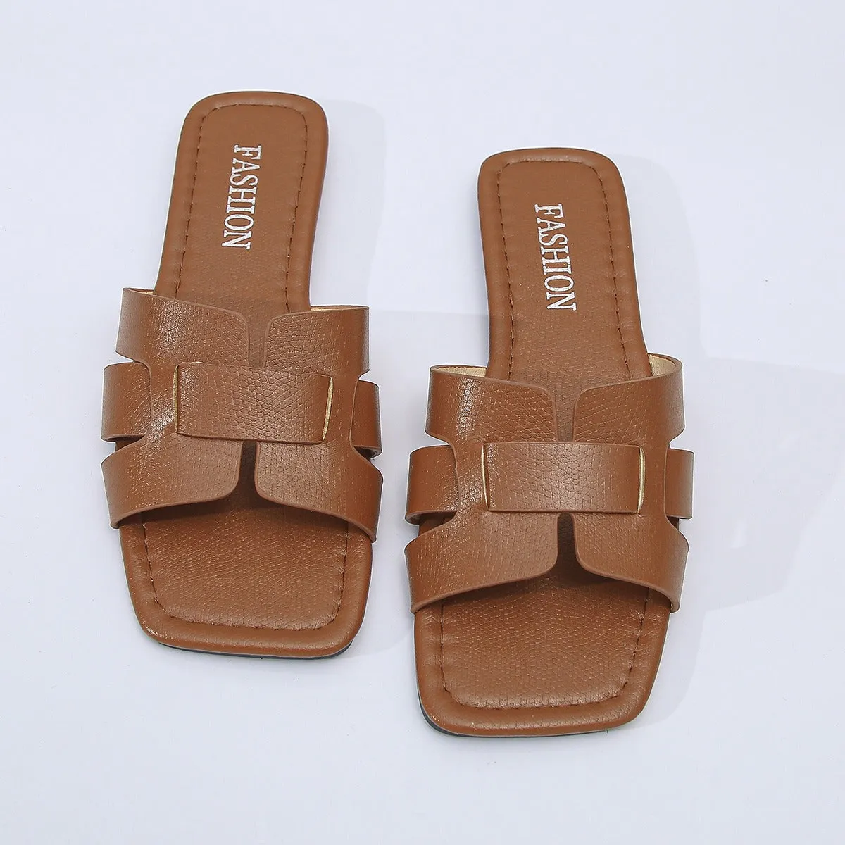 Square head H-shaped sandals for women's outerwear, summer new soft sole