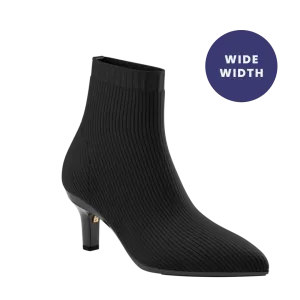 The Bootie Wide Width - Coal Knit 3 Stiletto