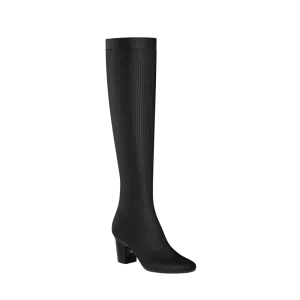 The Joanna Knee High Boot - Coal Knit 3 Block