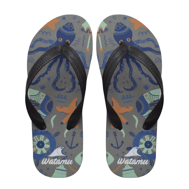 Watamu Octopus Slippers - Grey