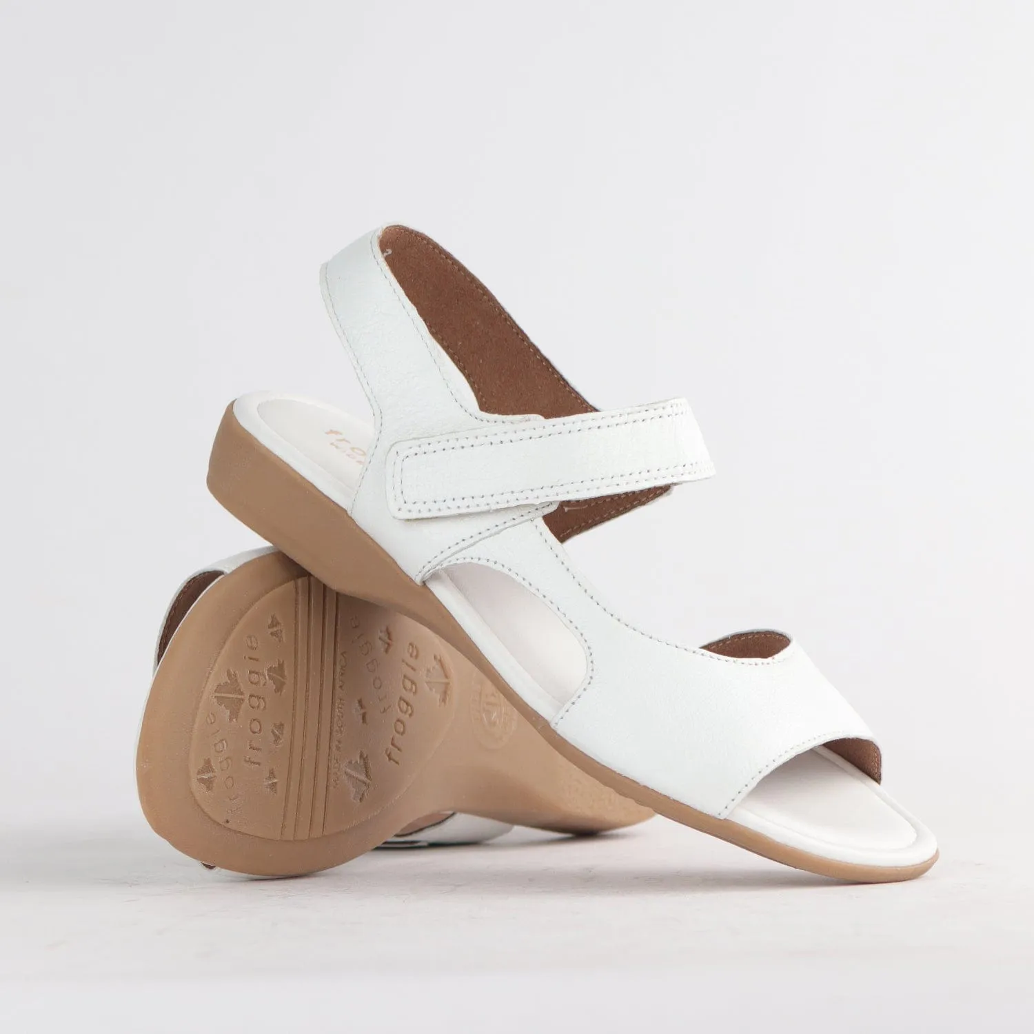 Wider Fit Slingback Flat Sandal in White - 12221