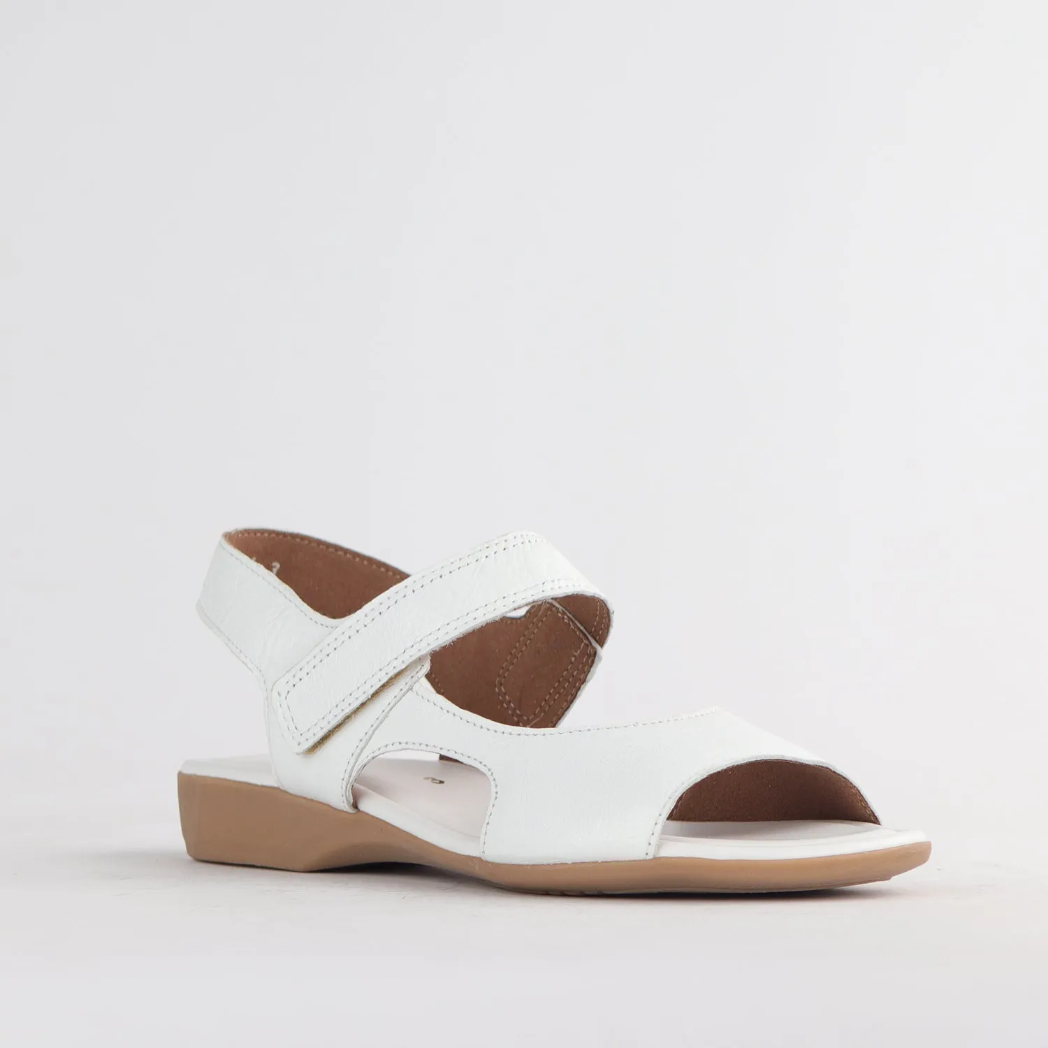 Wider Fit Slingback Flat Sandal in White - 12221