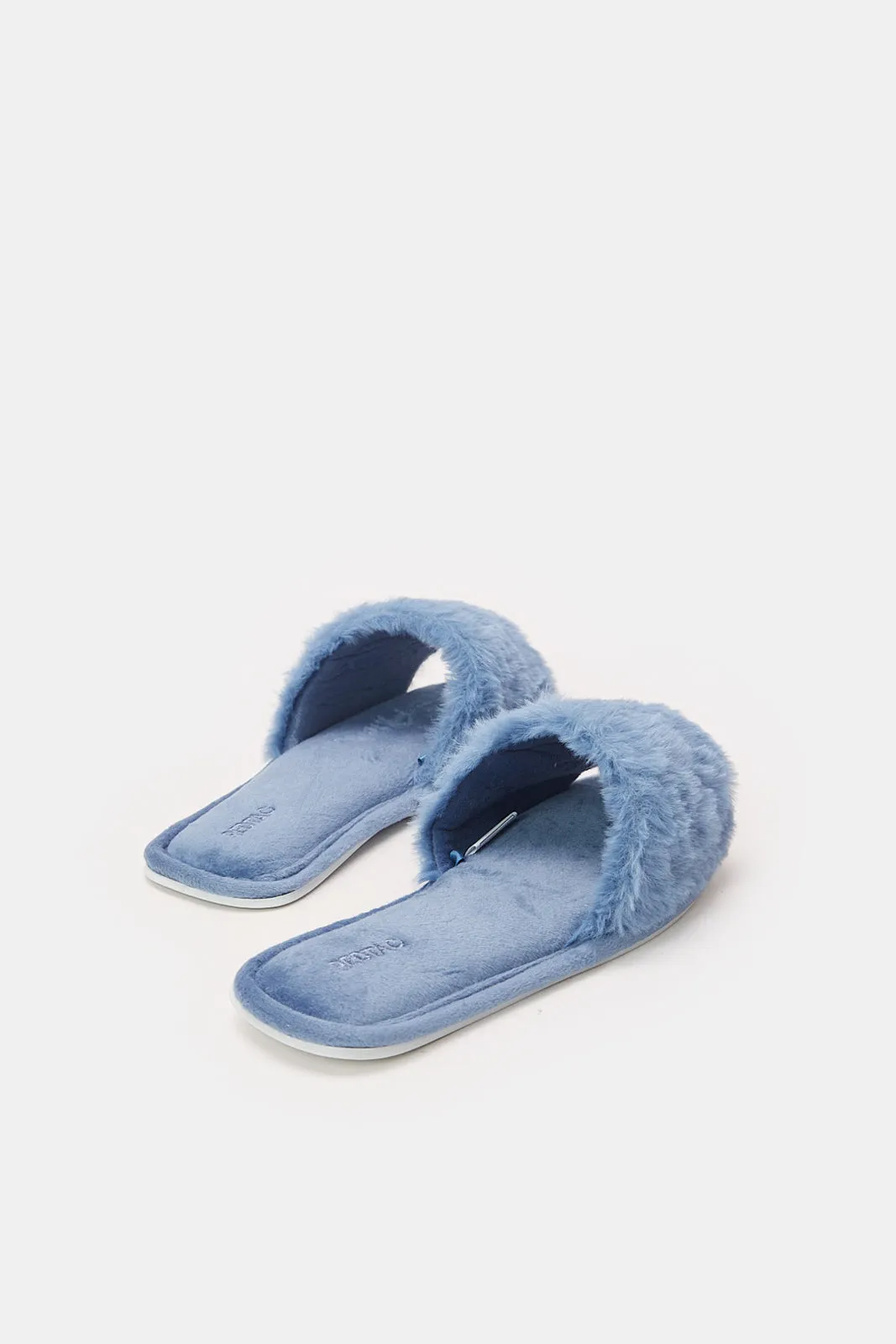 Women Blue Classic Fur Slipper