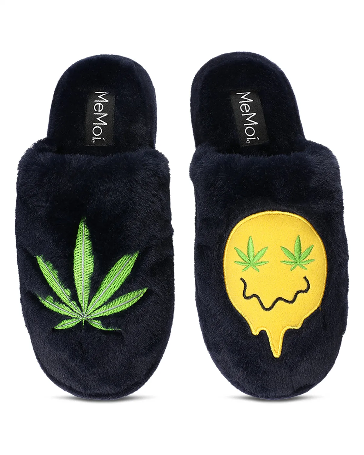 Women's Happy Weed Plush Slippers