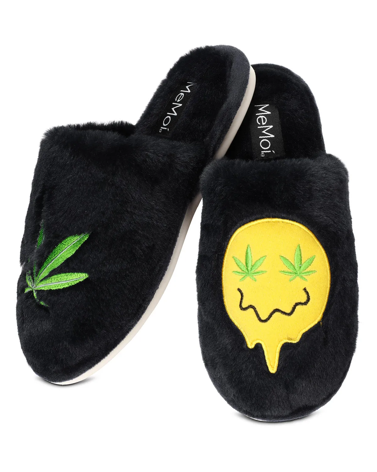 Women's Happy Weed Plush Slippers