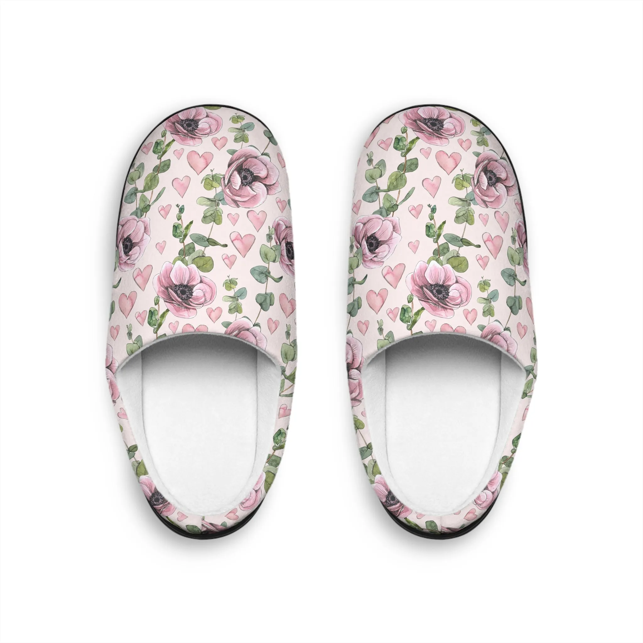 Women's Indoor Slippers - Pink Valentines Botanicals Collection