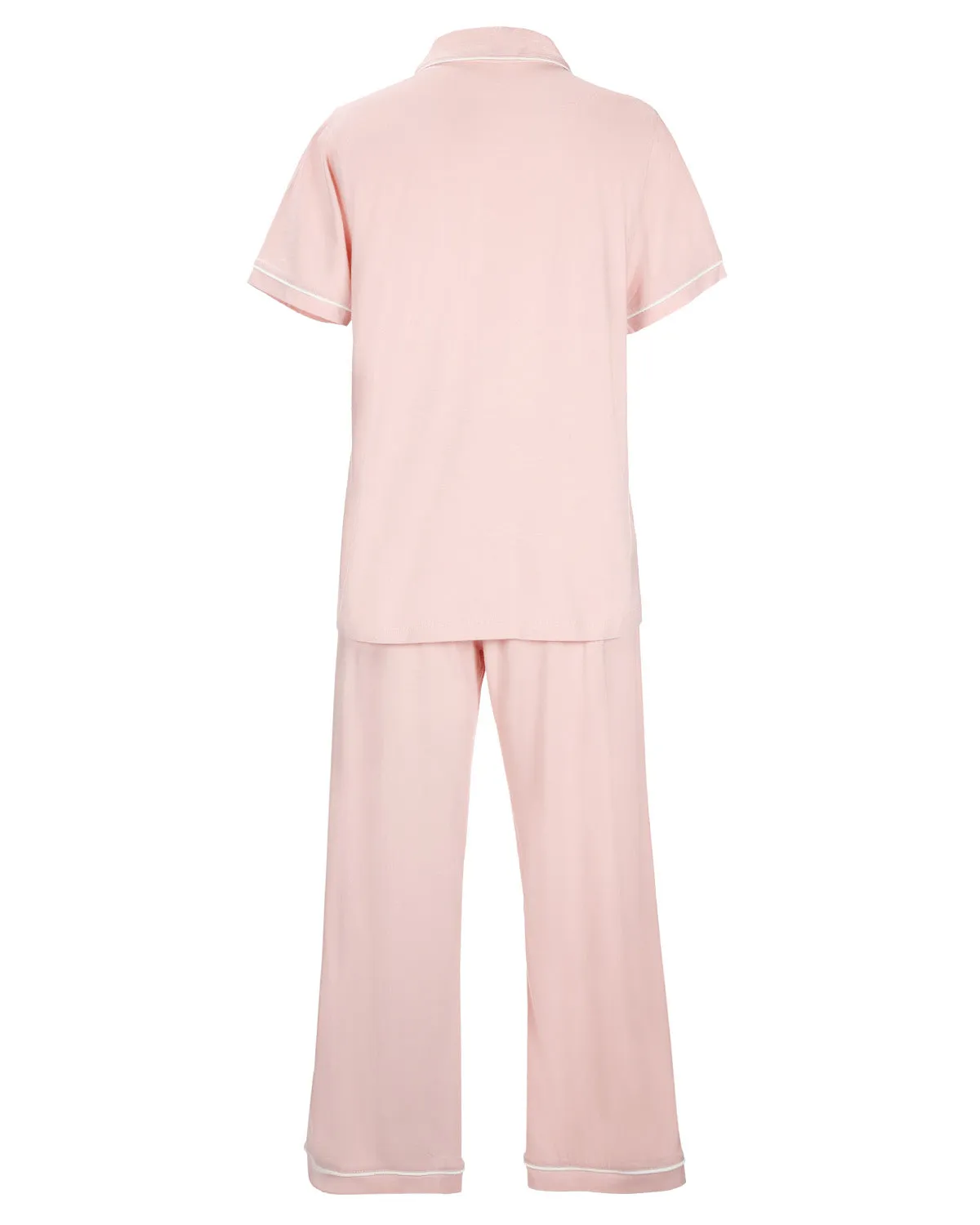 Women's Notch Collar Capri Cotton Blend Pajama Set