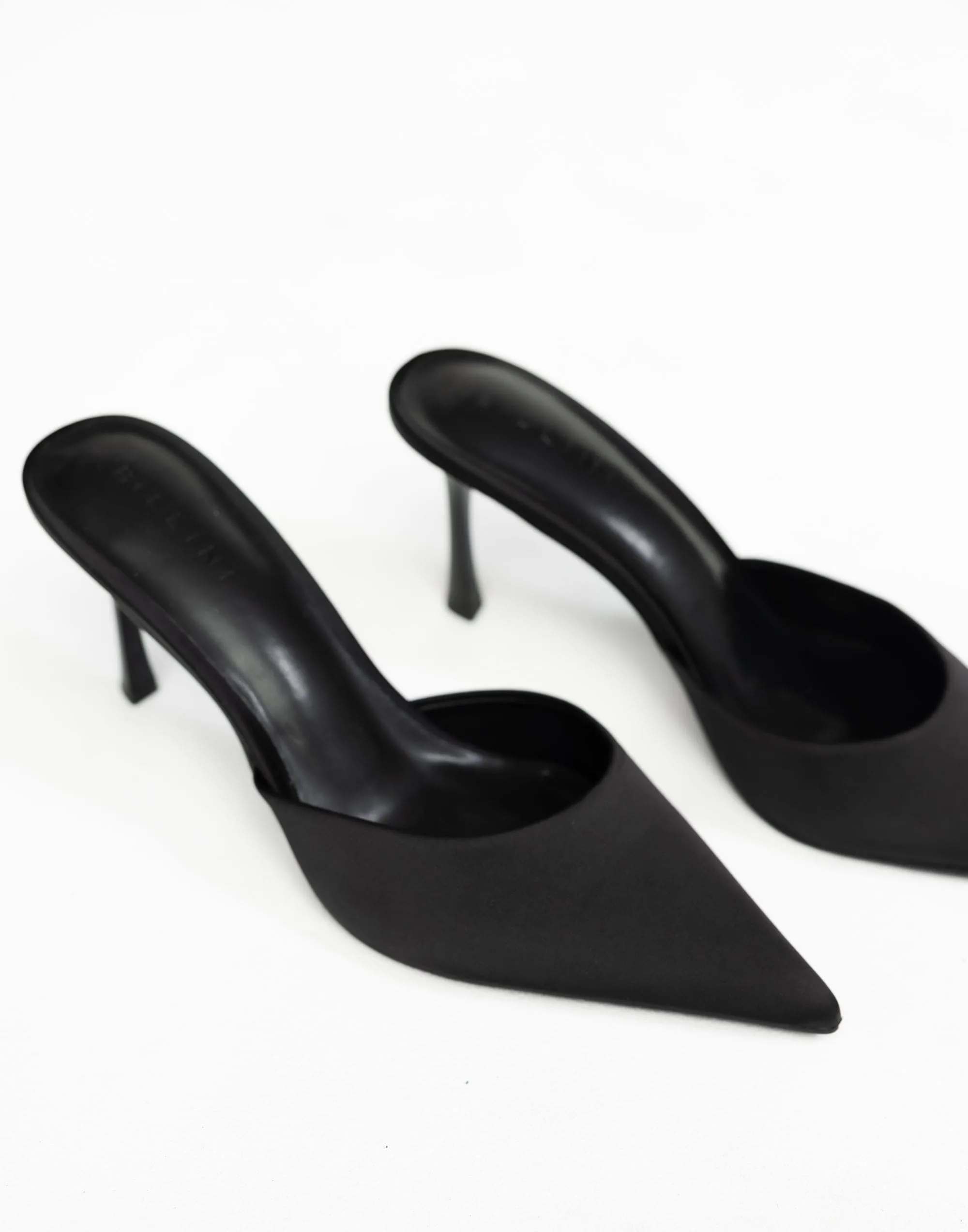 Xayden Heels (Black Satin) - By Billini