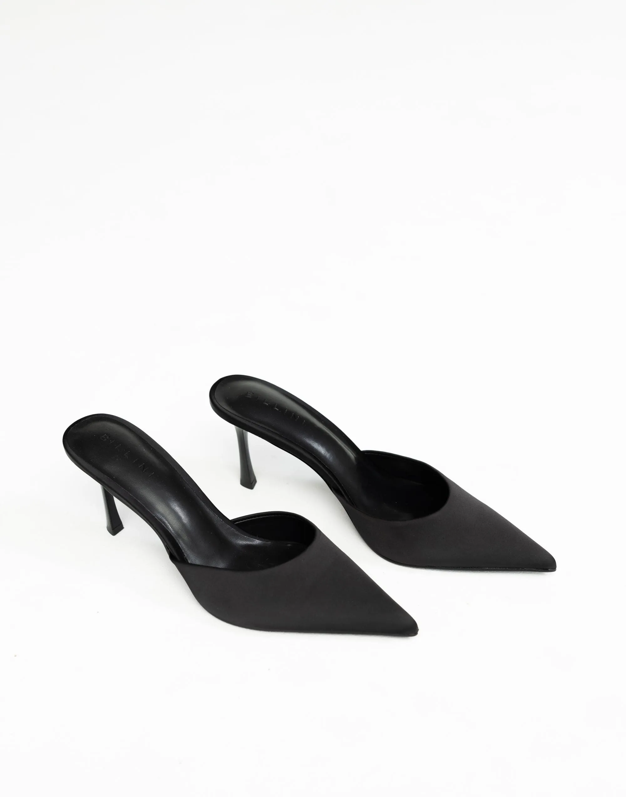 Xayden Heels (Black Satin) - By Billini